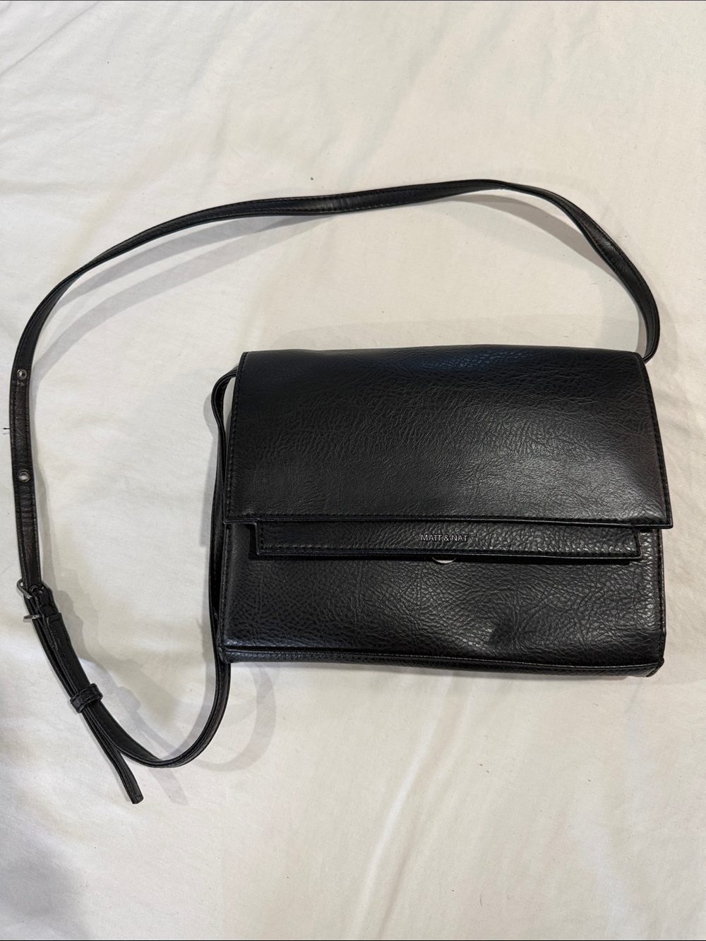 Classic Black Leather Crossbody Bag